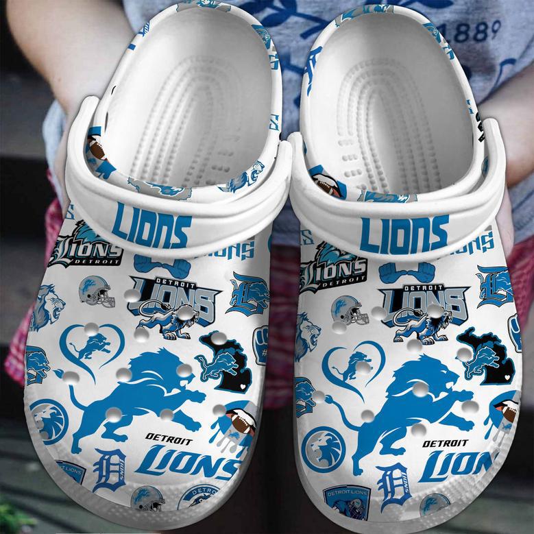 Detroit Lions Nfl Sport Crocs Crocband Clogs Shoes