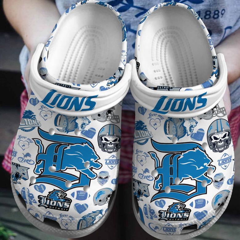 Detroit Lions Nfl Sport Crocs Crocband Clogs Shoes