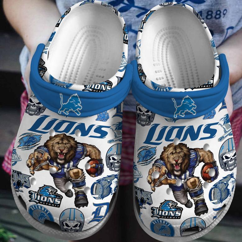 Detroit Lions Nfl Sport Crocs Crocband Clogs Shoes