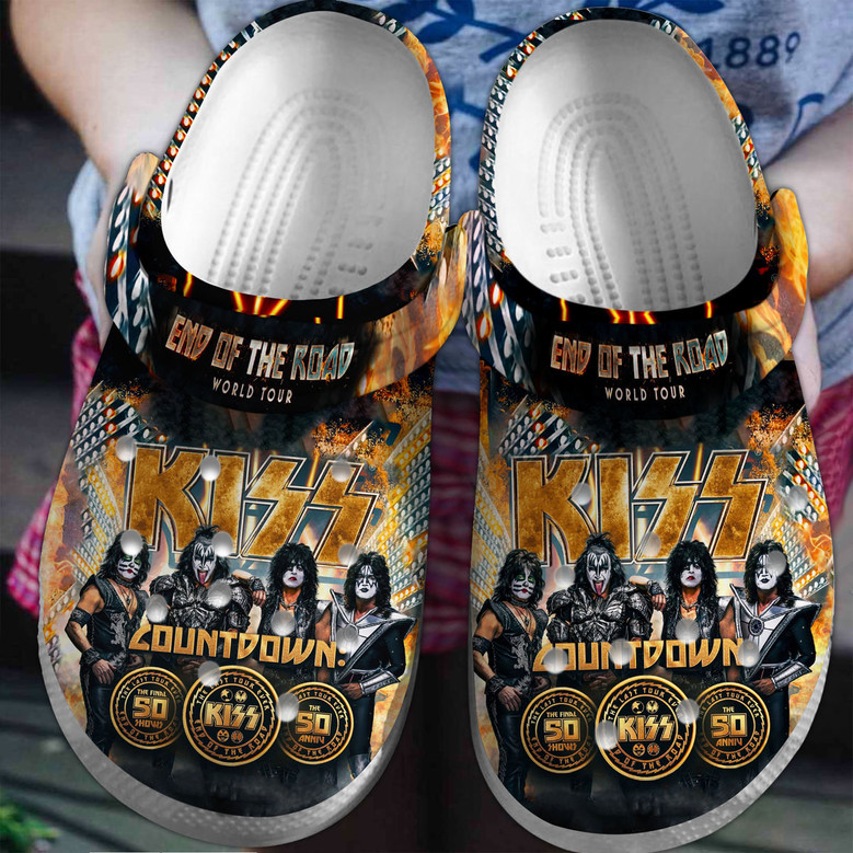 End Of The Road World Tour American Rock Band Kiss Music Crocs Crocband Clogs Shoes Monsterry DE