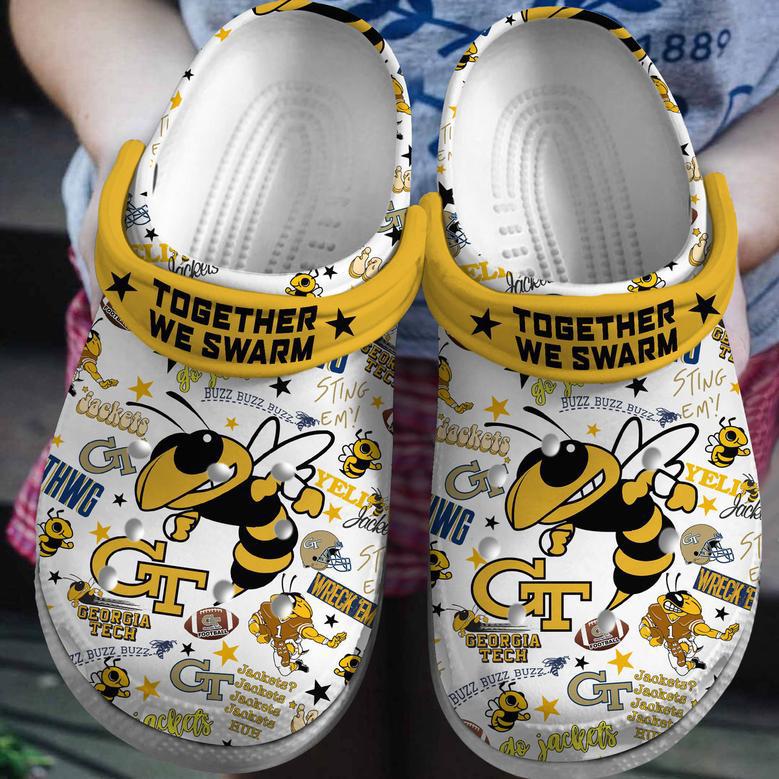 Georgia Tech Yellow Jackets Ncaa Sport Crocs Crocband Clogs Shoes