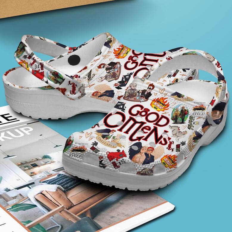 Good Omens Tv Series Crocs Crocband Clogs Shoes