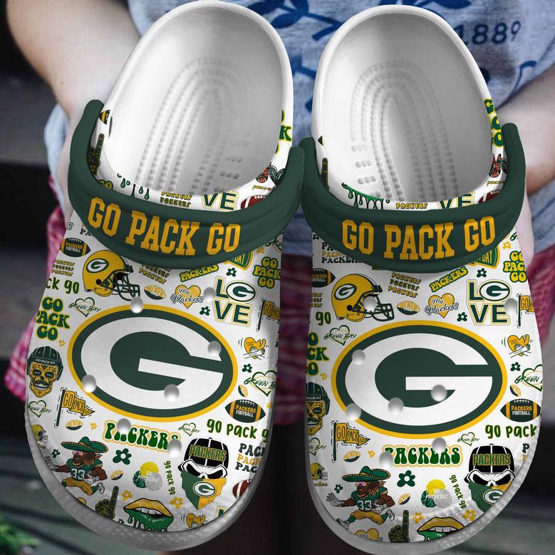 Green Bay Packers Nfl Sport Crocs Crocband Clogs Shoes