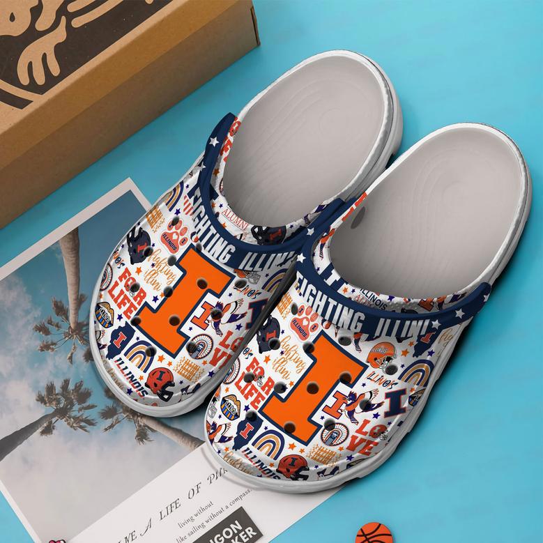 Illiois Fighting Illini Ncaa Sport Crocs Crocband Clogs Shoes