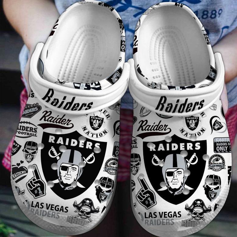 Las Vegas Raiders Nfl Sport Crocs Crocband Clogs Shoes