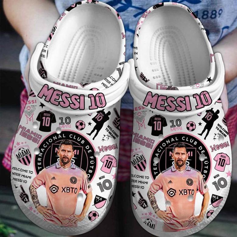 Lionel Messi Inter Miami Football Soccer Sport Crocs Crocband Clogs Shoes