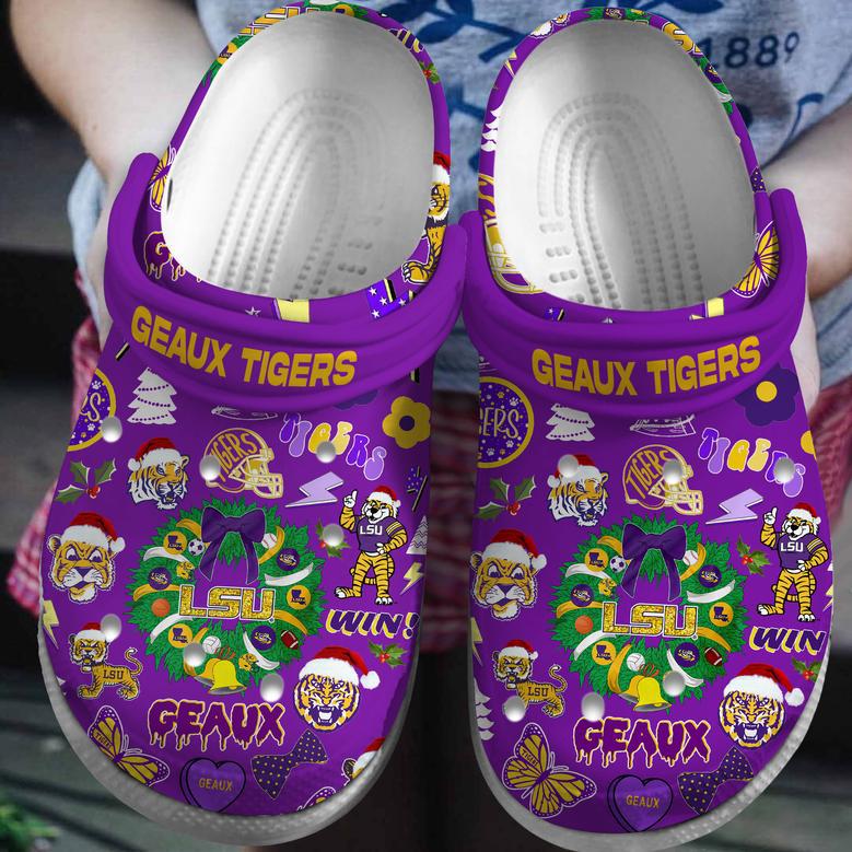 Lsu Tigers Ncaa Sport Crocs Crocband Clogs Shoes