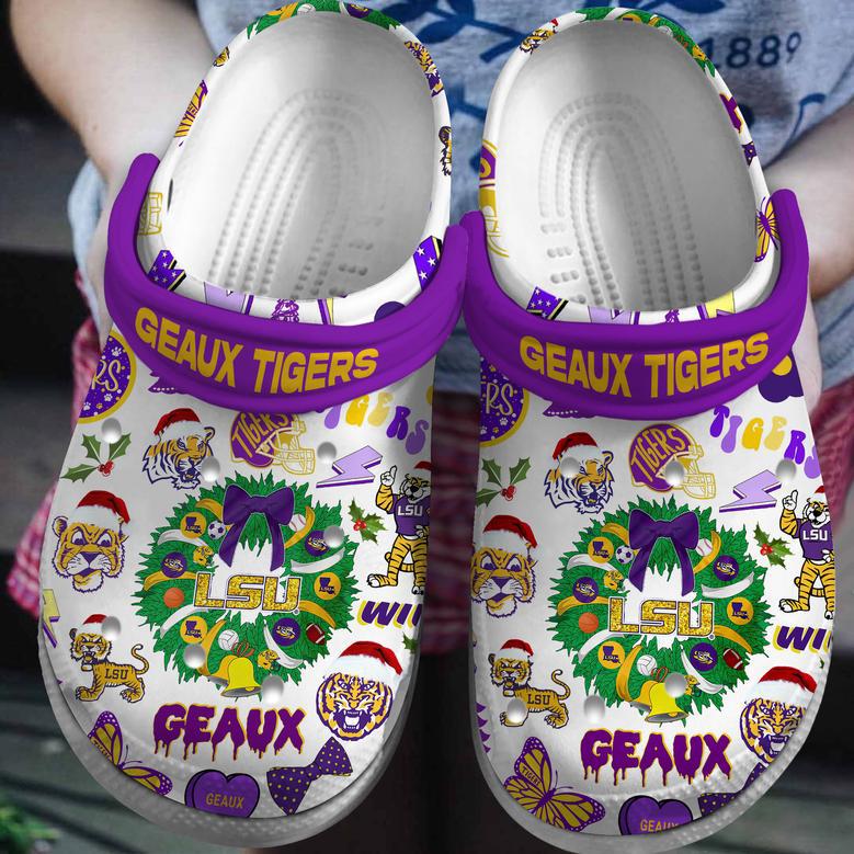 Lsu Tigers Ncaa Sport Crocs Crocband Clogs Shoes