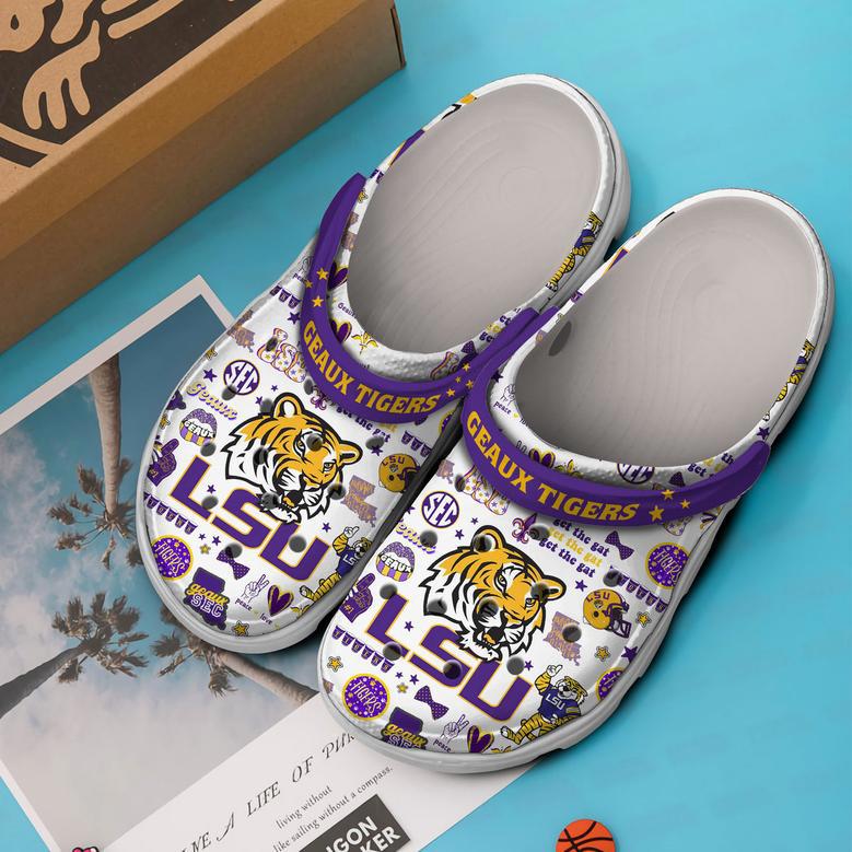 Lsu Tigers Ncaa Sport Crocs Crocband Clogs Shoes