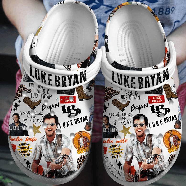 Luke Bryan Music Crocs Crocband Clogs Shoes Monsterry