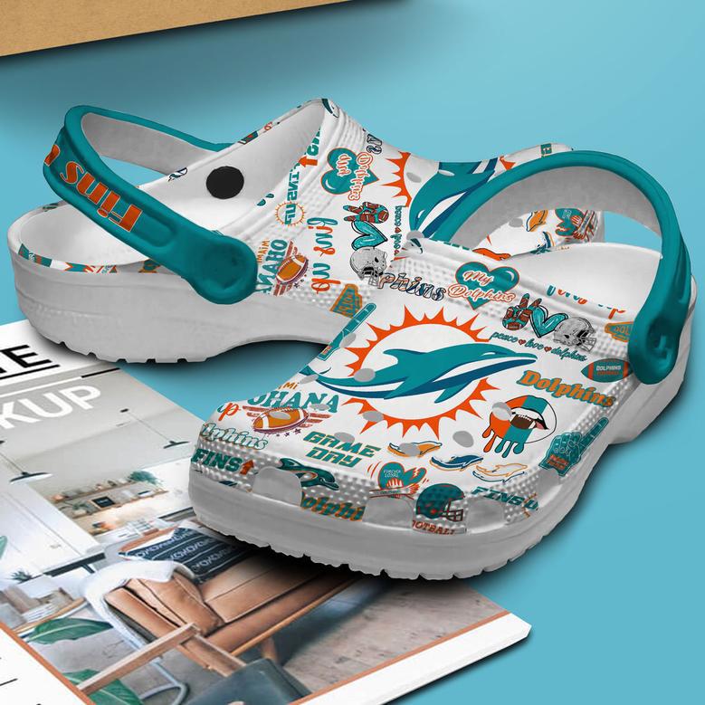 Miami Dolphins Nfl Sport Crocs Crocband Clogs Shoes