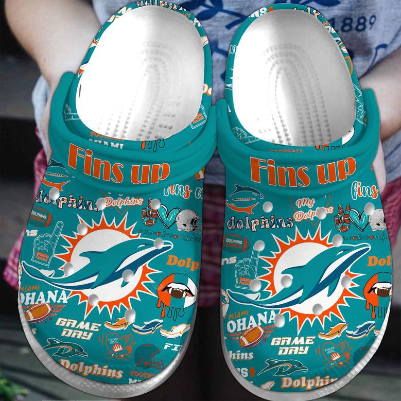 Miami Dolphins Nfl Sport Crocs Crocband Clogs Shoes