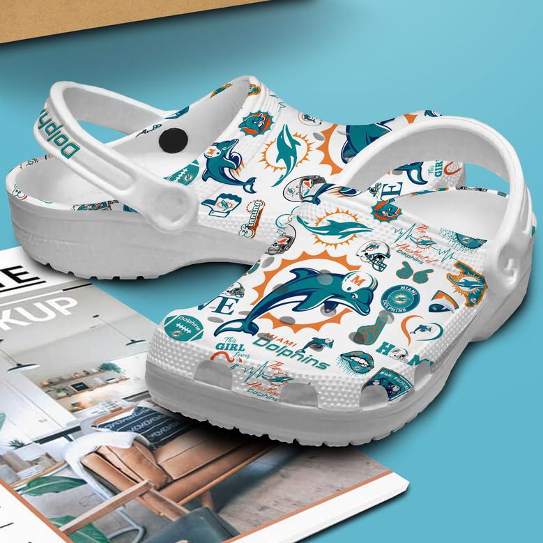 Miami Dolphins Nfl Sport Crocs Crocband Clogs Shoes