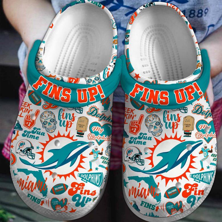 Miami Dolphins Nfl Sport Crocs Crocband Clogs Shoes