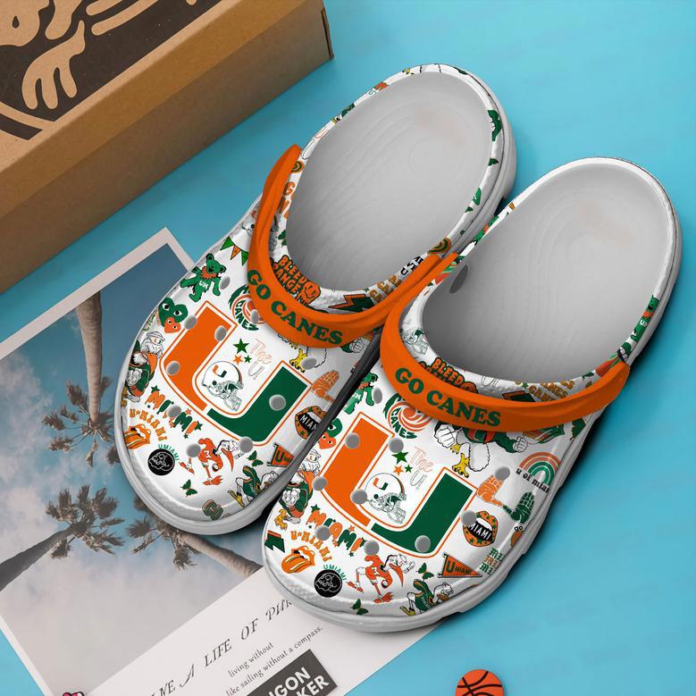 Miami Hurricanes Ncaa Sport Crocs Crocband Clogs Shoes