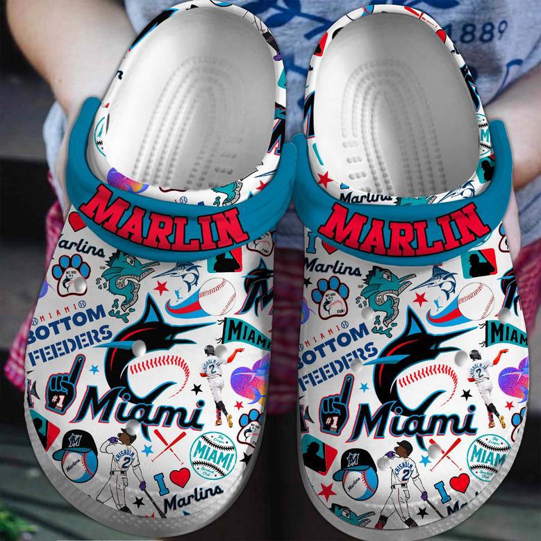 Miami Marlins Mlb Sport Crocs Crocband Clogs Shoes