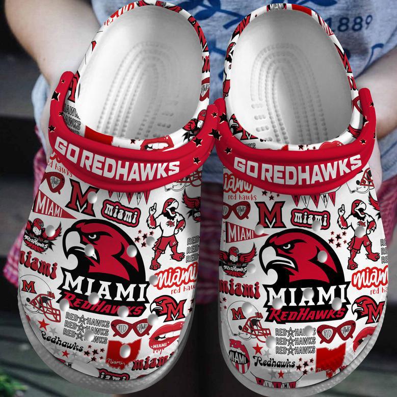 Miami Red Hawks Ncaa Sport Crocs Crocband Clogs Shoes