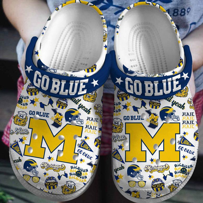 Michigan Wolverines Ncaa Sport Crocs Crocband Clogs Shoes