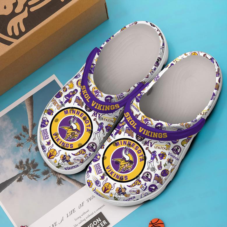 Minnesota Vikings Chant Skol Nfl Sport Crocs Crocband Clogs Shoes