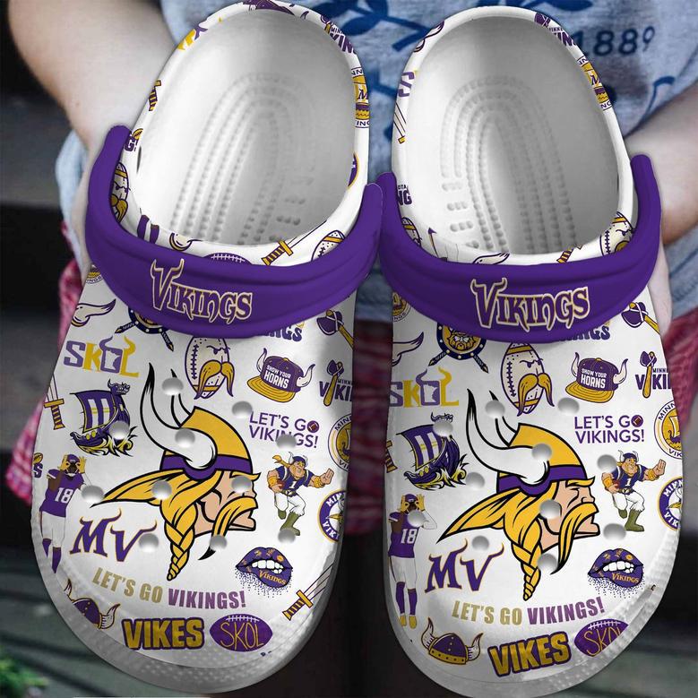 Minnesota Vikings Chant Skol Nfl Sport Crocs Crocband Clogs Shoes