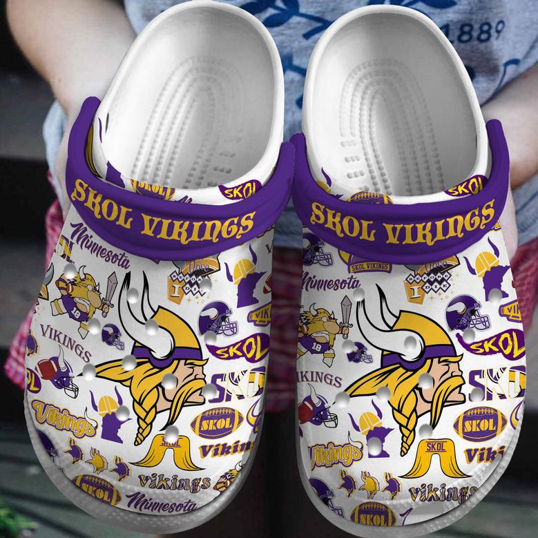 Minnesota Vikings Nfl Sport Crocs Crocband Clogs Shoes