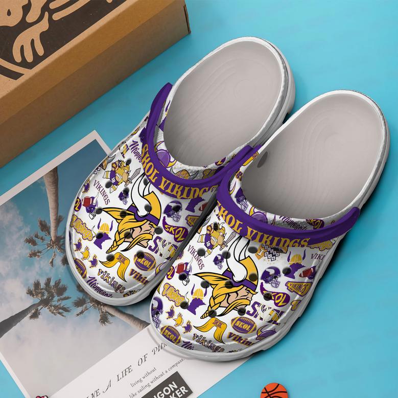 Minnesota Vikings Nfl Sport Crocs Crocband Clogs Shoes