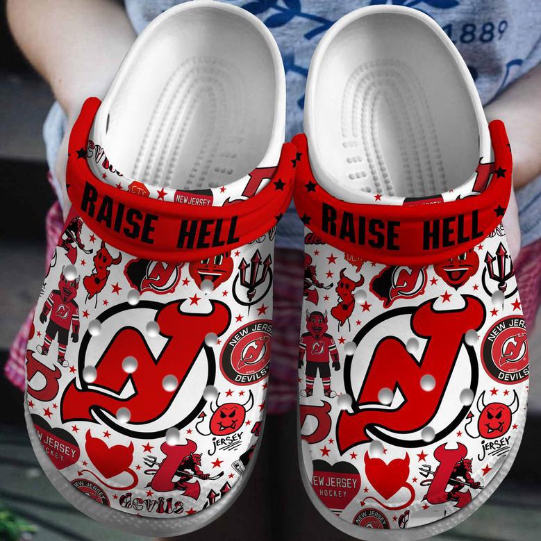 New Jersey Devils Nhl Sport Crocs Crocband Clogs Shoes