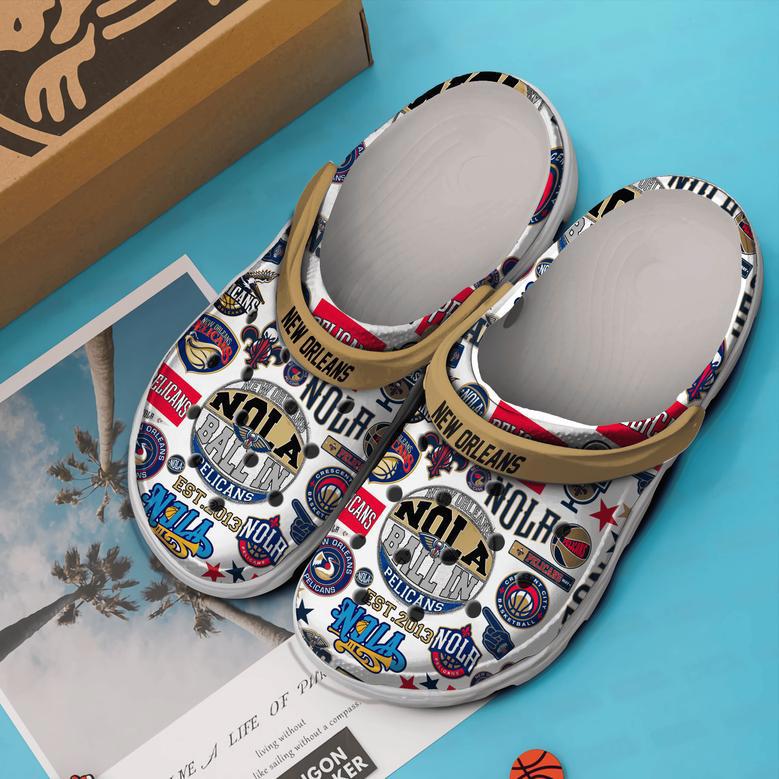 New Orleans Pelicans Basketball Club Crocs Crocband Clogs Shoes