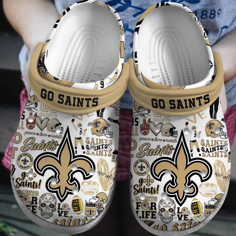 New Orleans Saints Nfl Sport Crocs Crocband Clogs Shoes