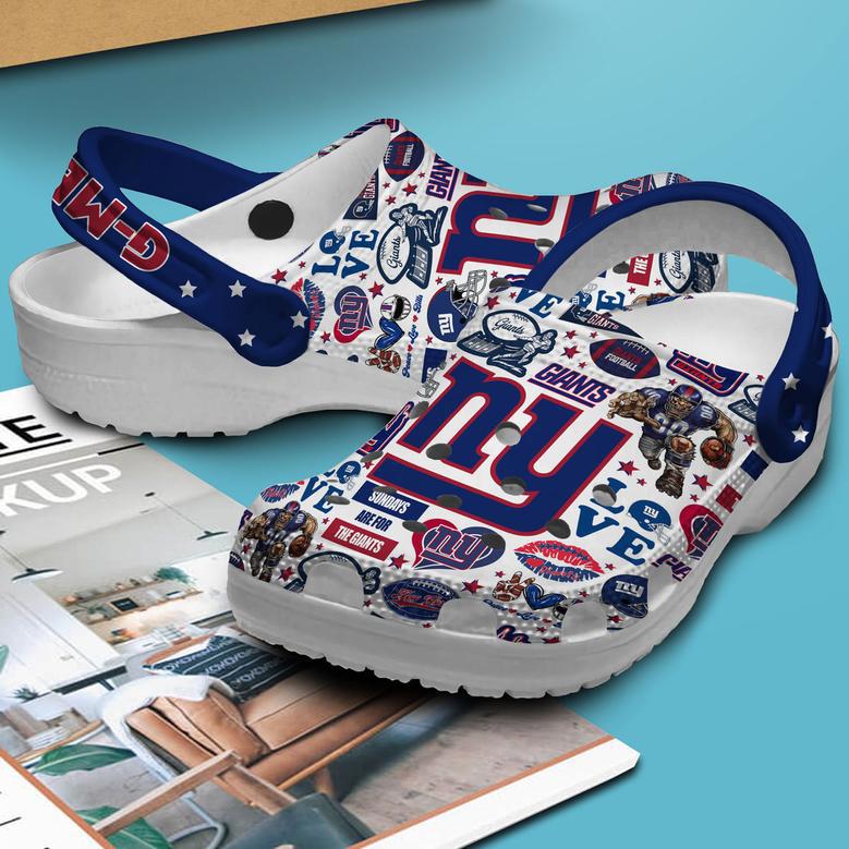 New York Giants Nfl Sport Crocs Crocband Clogs Shoes