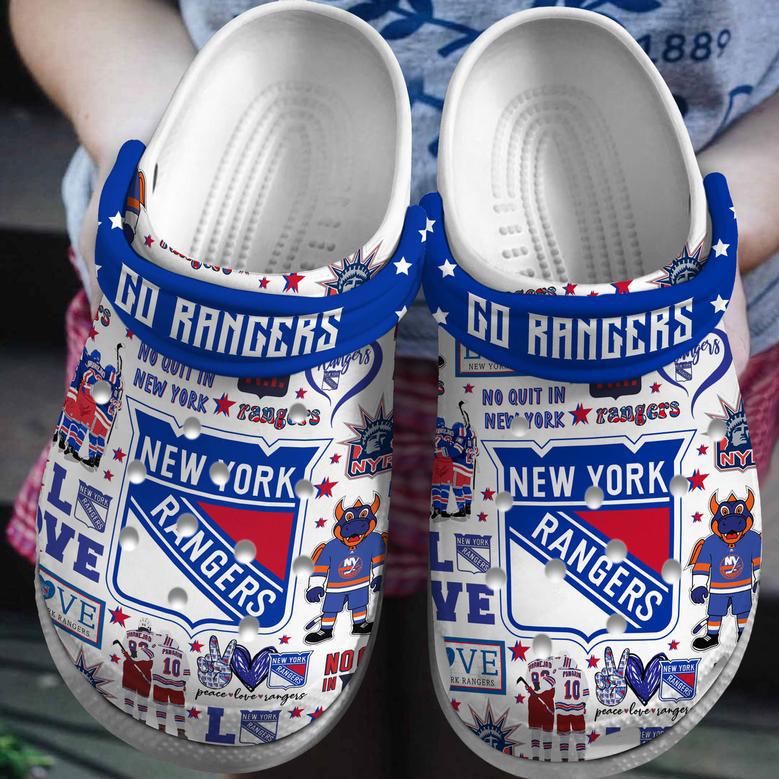 New York Rangers Nhl Sport Crocs Crocband Clogs Shoes