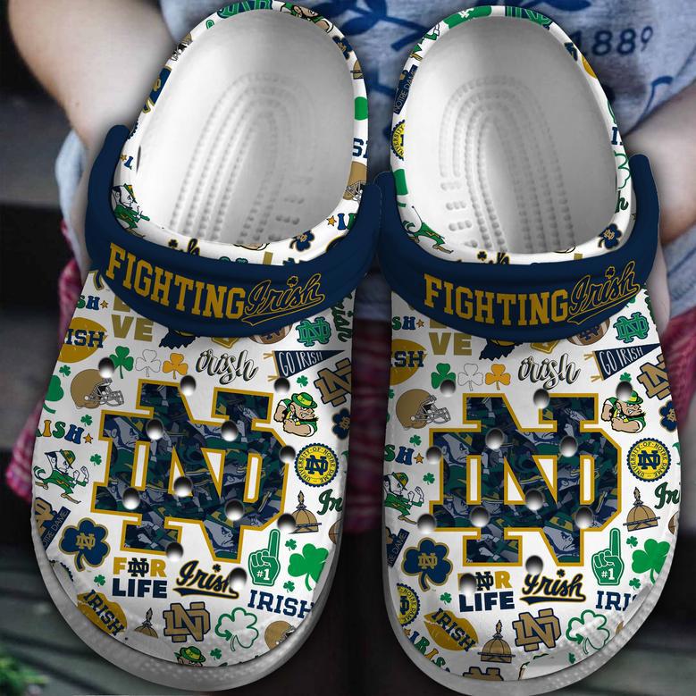 Notre Dame Fighting Irish Ncaa Sport Crocs Crocband Clogs Shoes