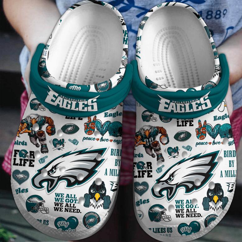 Philadelphia Eagles Nfl Sport Crocs Crocband Clogs Shoes