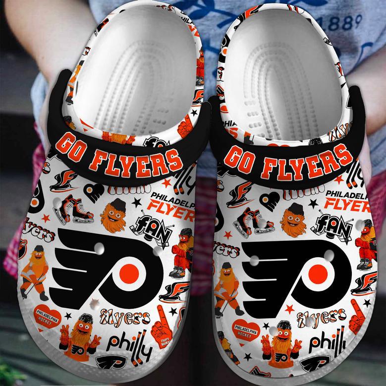 Philadelphia Flyers Nhl Sport Crocs Crocband Clogs Shoes