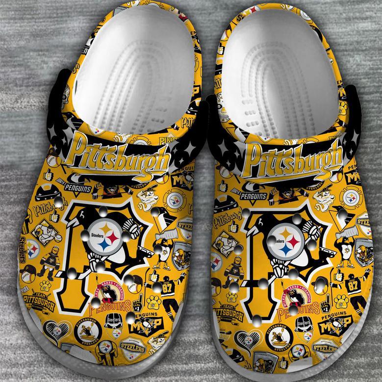 Pittsburgh Penguins Nhl Sport Crocs Crocband Clogs Shoes