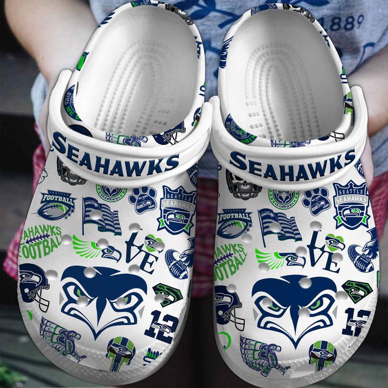 Seattle Seahawks Nfl Sport Crocs Crocband Clogs Shoes