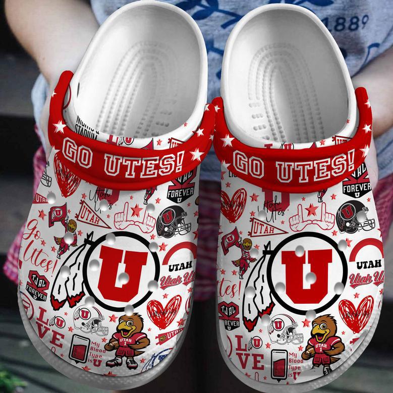 Utah Utes Ncaa Sport Crocs Crocband Clogs Shoes