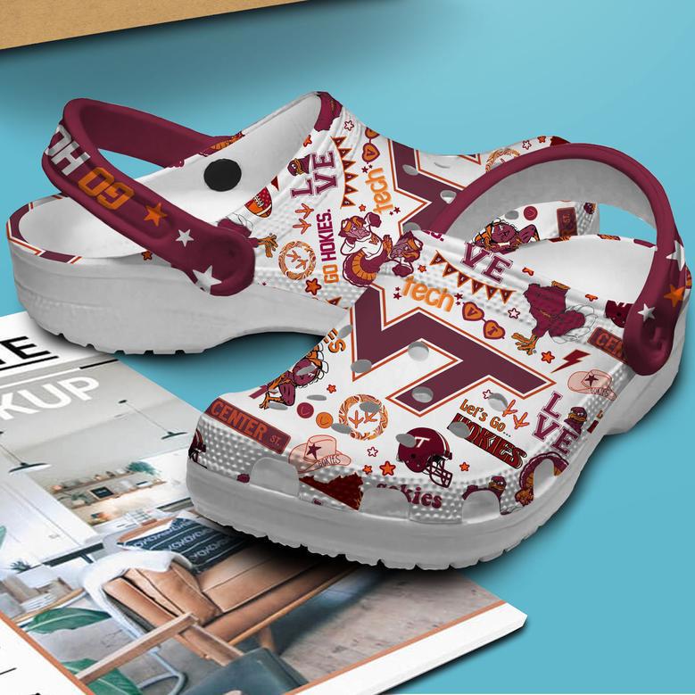 Virginia Tech Hokies Ncaa Sport Crocs Crocband Clogs Shoes