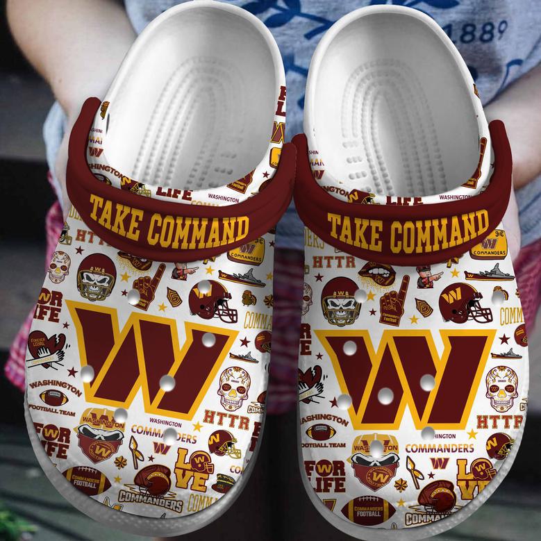 Washington Commanders Nfl Sport Crocs Crocband Clogs Shoes