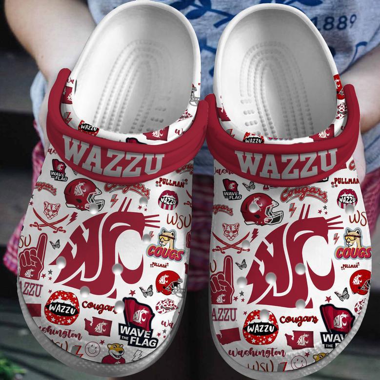 Washington State Cougars Ncaa Sport Crocs Crocband Clogs Shoes