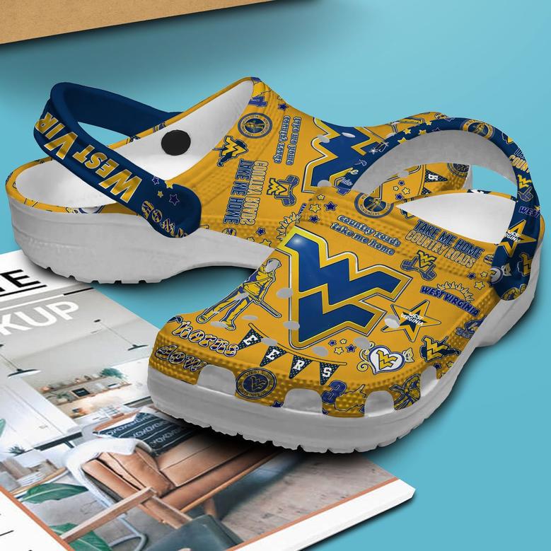 West Virginia Mountaineers Ncaa Sport Crocs Crocband Clogs Shoes