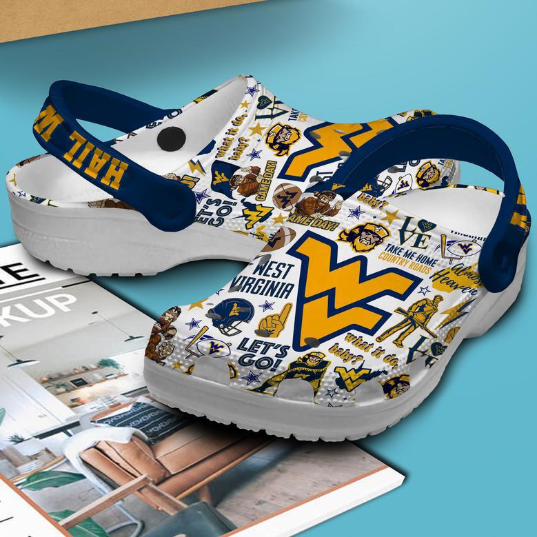 West Virginia Mountaineers Ncaa Sport Crocs Crocband Clogs Shoes