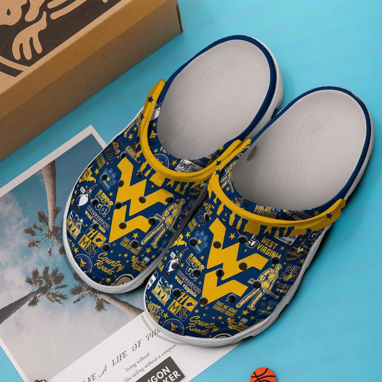 West Virginia Mountaineers Ncaa Sport Crocs Crocband Clogs Shoes