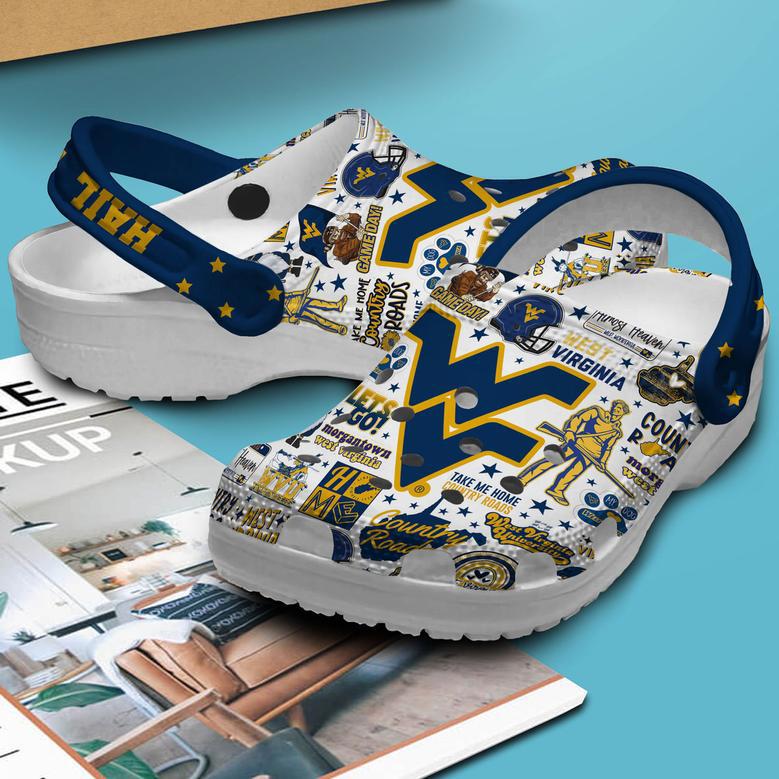 West Virginia Mountaineers Ncaa Sport Crocs Crocband Clogs Shoes