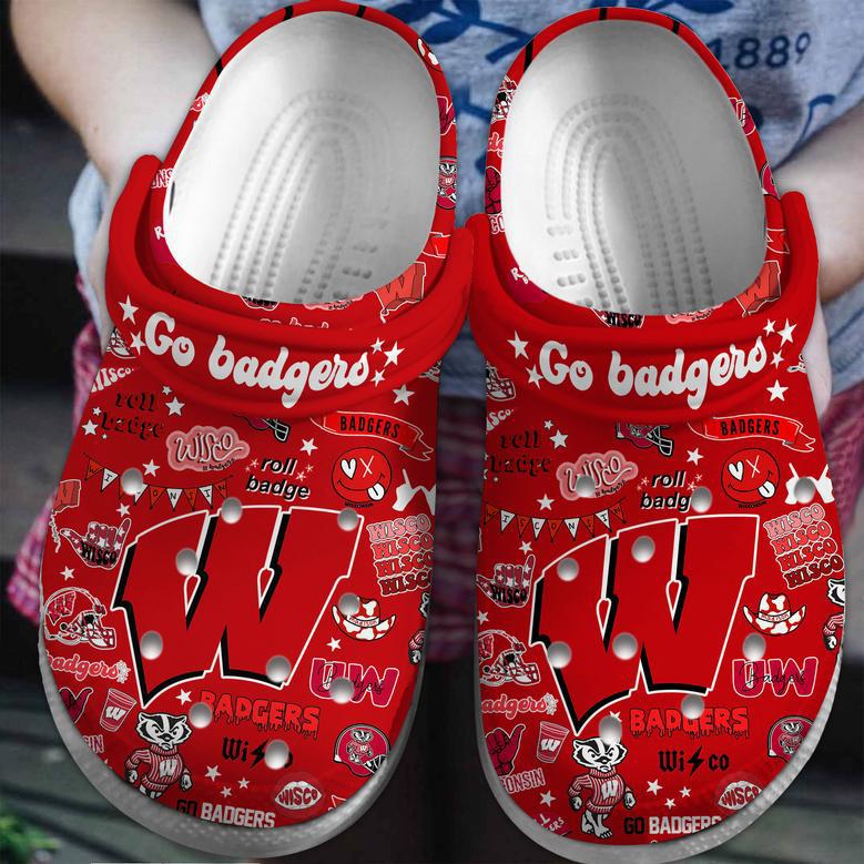 Wisconsin Badgers Ncaa Sport Crocs Crocband Clogs Shoes