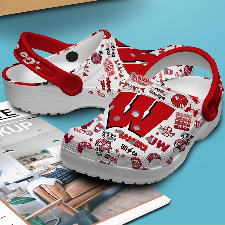 Wisconsin Badgers Ncaa Sport Crocs Crocband Clogs Shoes