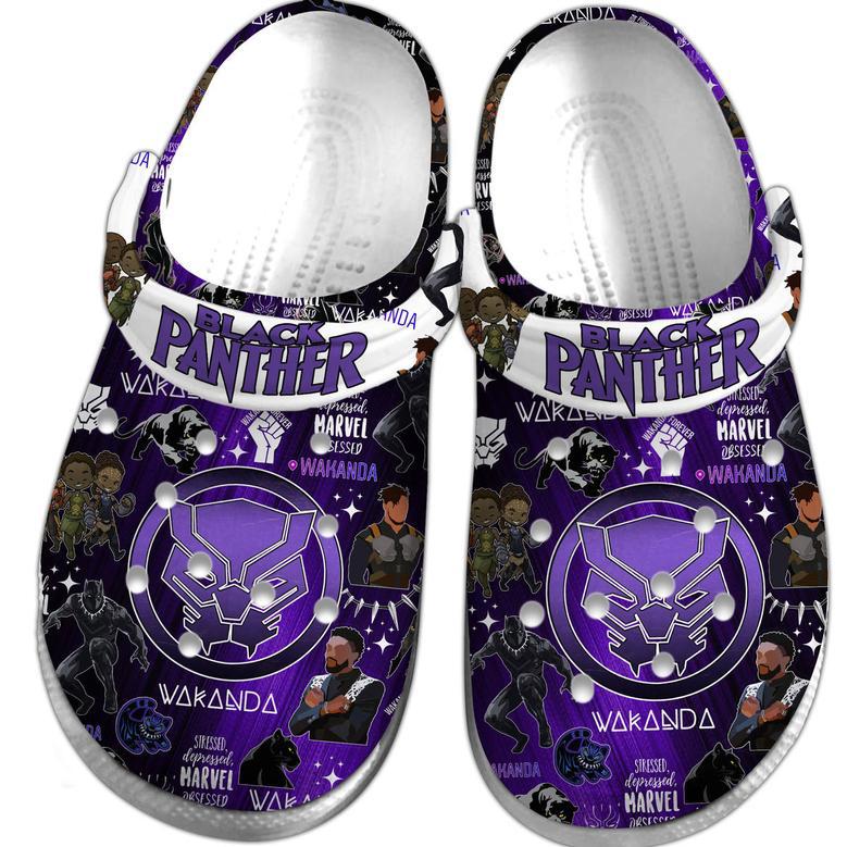 Black Panther Movie Crocs Crocband Clogs Shoes