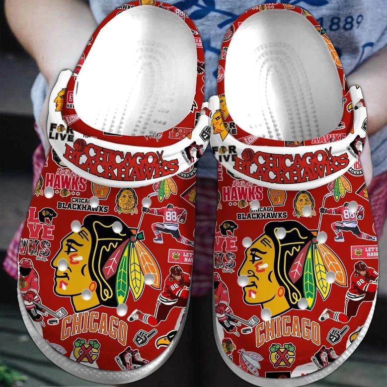 Chicago Blackhawks Nhl Sport Crocs Crocband Clogs Shoes