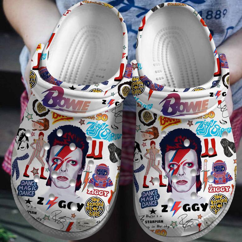 David Bowie Music Crocs Crocband Clogs Shoes