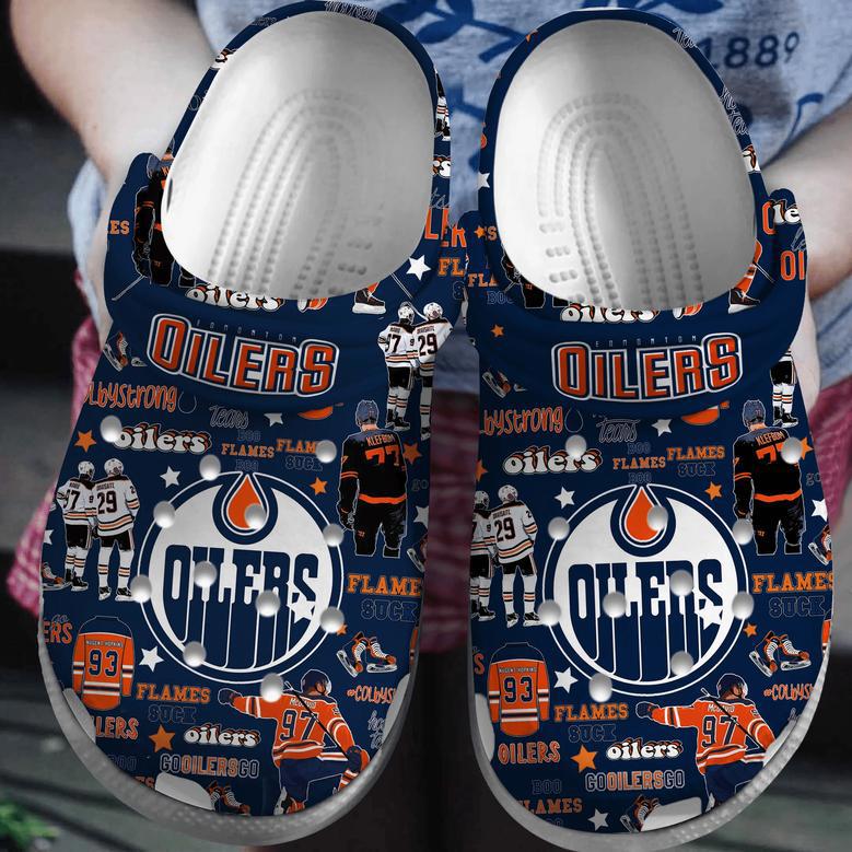 Edmonton Oilers Nhl Sport Crocs Crocband Clogs Shoes